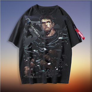 剑风传奇 烙印勇士 格斯 格里菲斯短袖T恤 衣服周边黑色体恤上衣
