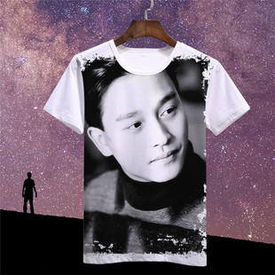 纪念张国荣t恤哥哥同款复古2021新款 短袖男夏 短袖T恤衣服体恤