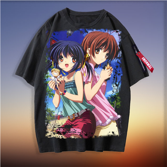 团子大家族T恤 短袖 CLANNAD 衣服 印花 上衣服装 周边来图定制