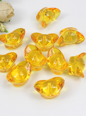 亚克力珠子散珠 金黄色元宝 摇钱树材料diy手工串珠饰品配件材料