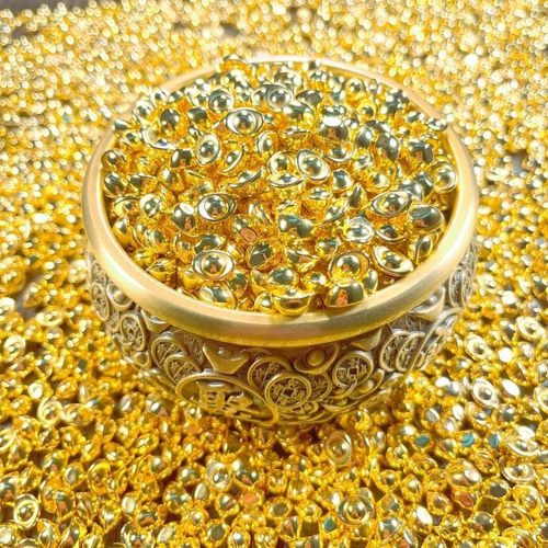 仿真迷你小元宝塑料电镀实心创意摆件玩具配件配饰装饰品实心