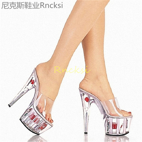 色子底高跟凉鞋女夏细跟2024年新款高跟仙女风气质小众网红透明鞋