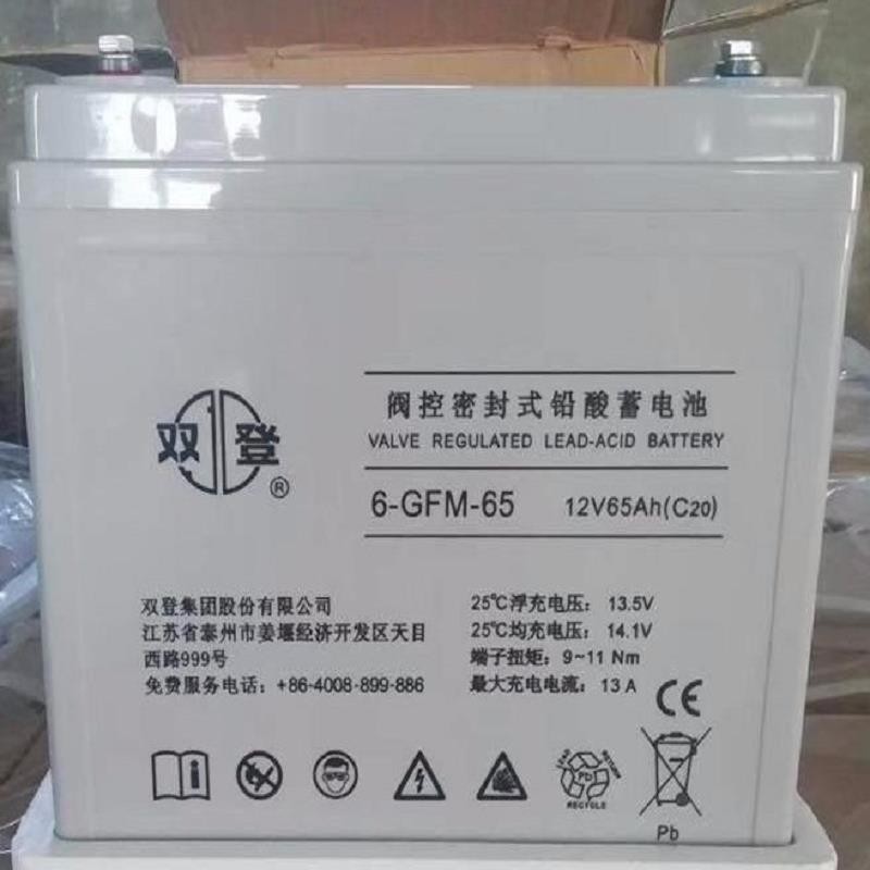 双登6-GFM-65阀控铅酸12V65Ah蓄电池ups应急电源直流屏密封免维护