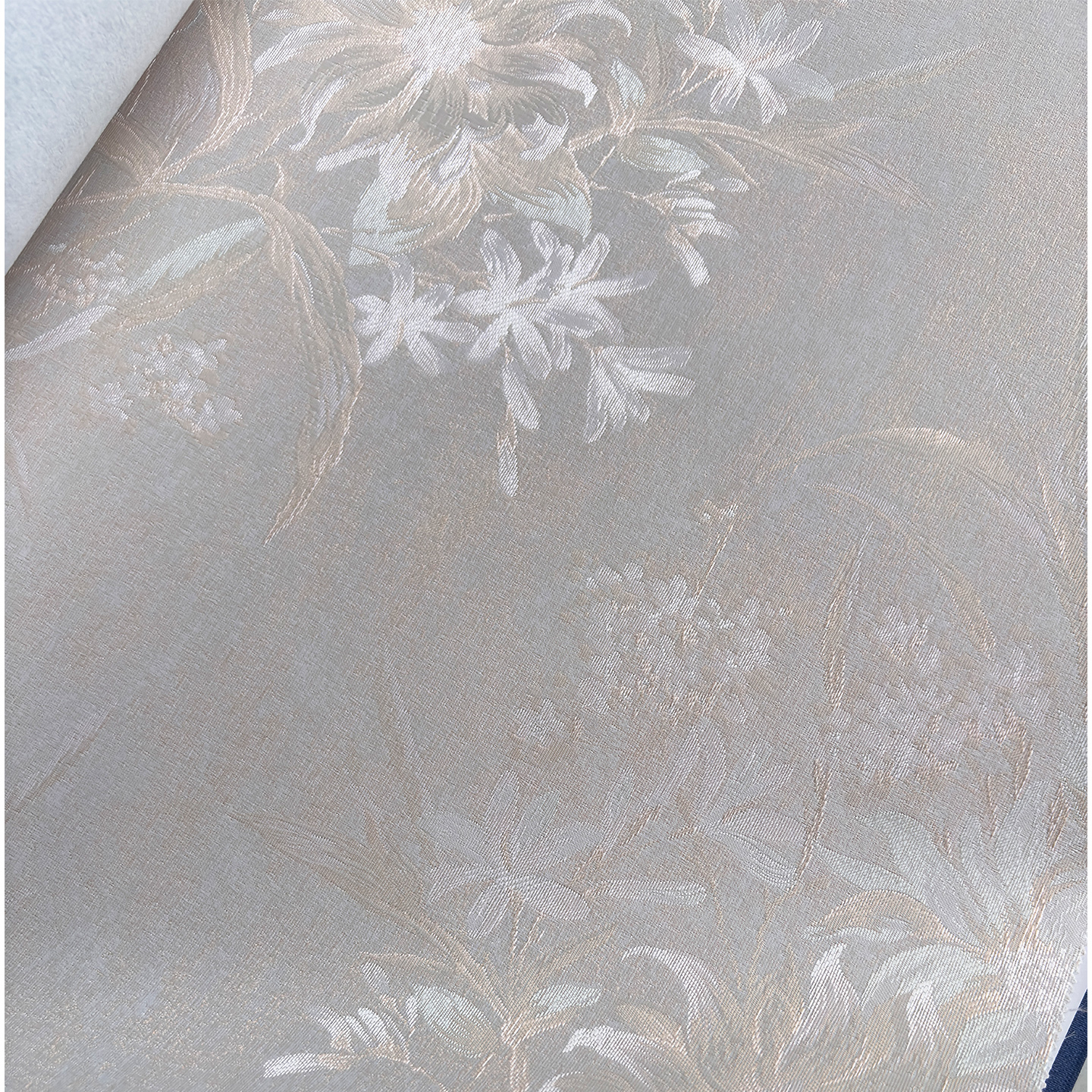 丝绸提花牡丹纹墙布朝迢叶壁布