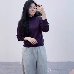 通勤百搭 打底衫 经典 长袖 半高领休闲春秋针织羊毛衫 品牌尾货超值