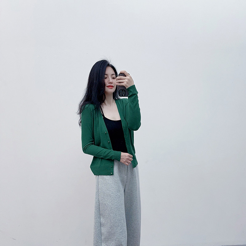 春夏Bi入26色棉开衫！纯元尾货通勤百搭彩虹色针织外搭空调衫大码