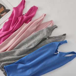 女100山羊绒针织无袖 大码 背心吊带 秋冬保暖羊绒背心 暖洋洋