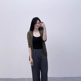 美单纯元尾货 天丝超薄春夏通勤百搭中长款披肩18针休闲针织外搭