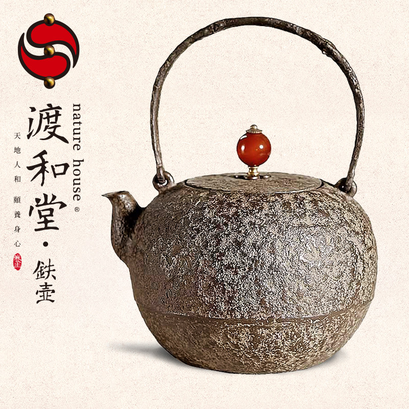 渡和堂 日本大师老铁壶传承复刻茶壶茶具高档礼品煮水泡普洱老茶