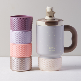 适用RDD保温杯杯套rosydoedian水杯杯托配件杯子鱼鳞纹杯底保护套