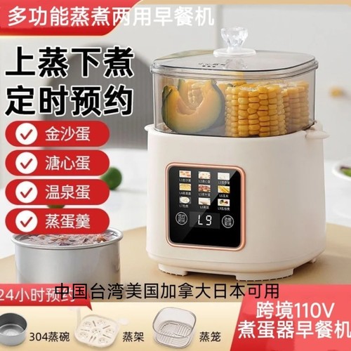跨境110V多功能煮蛋器早餐机煮锅迷你蒸锅中国台湾美国加拿大日本