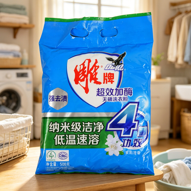 雕牌洗衣粉252克家用茉莉花香超效加酶雕牌肥皂粉508g家庭实惠装