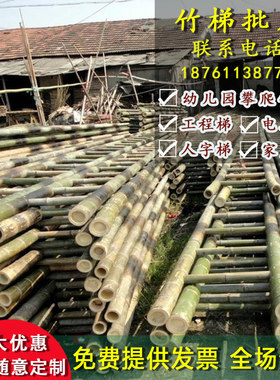 家用毛竹梯工程梯幼儿园竹梯子