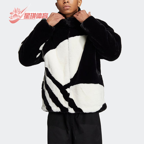 阿迪三叶草毛绒绒男子运动夹克