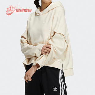 连帽卫衣 Adidas 可拆卸衣袖 三叶草女子时尚 HC6605 阿迪达斯正品