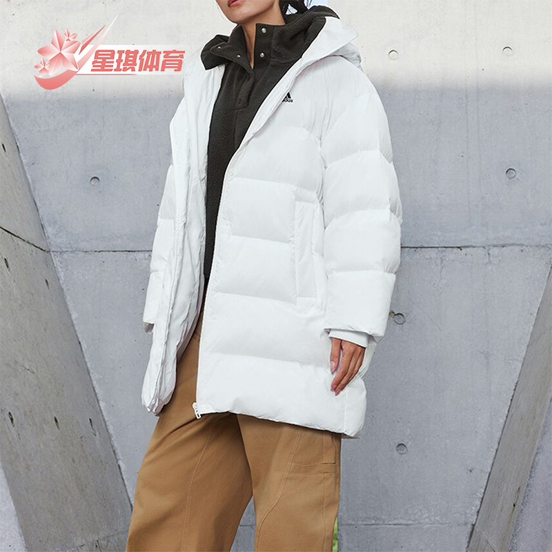 阿迪达斯女士连帽羽绒服