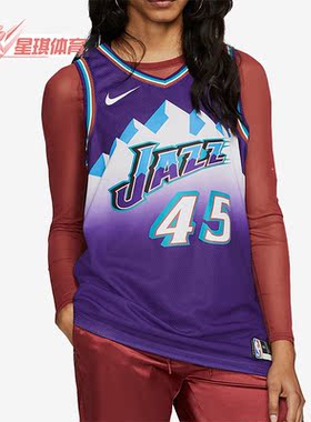Nike/耐克正品米切尔爵士队45号男子运动篮球衣AV4517-504