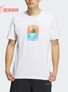 Adidas/阿迪达斯正品GFX SS TEE 180 户外男士印花短袖IS0271