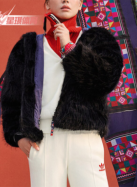 Adidas/阿迪达斯正品三叶草女士人造毛皮运动时尚外套IX4226