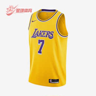 Nike/耐克正品麦基湖人队7号男子篮球运动球衣背心CW3669-742