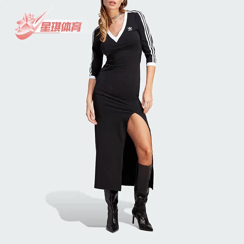 Adidas/阿迪达斯正品三叶草女子时尚侧开叉运动连衣裙IK0439,运动服/休闲服装,运动连衣裙,淘宝优惠券,粉丝福利购,淘宝优惠卷