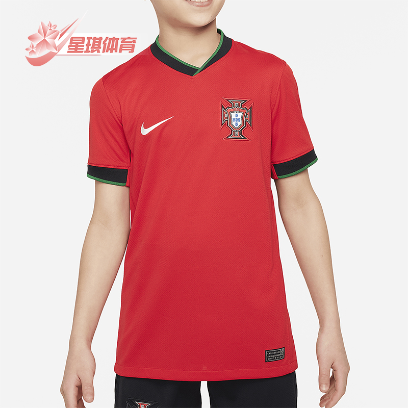 Nike/耐克正品Dri-FIT 大童夏季休闲透气简约足球球衣FJ4371-657