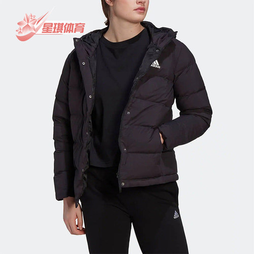 阿迪达斯女士保暖连帽运动外套