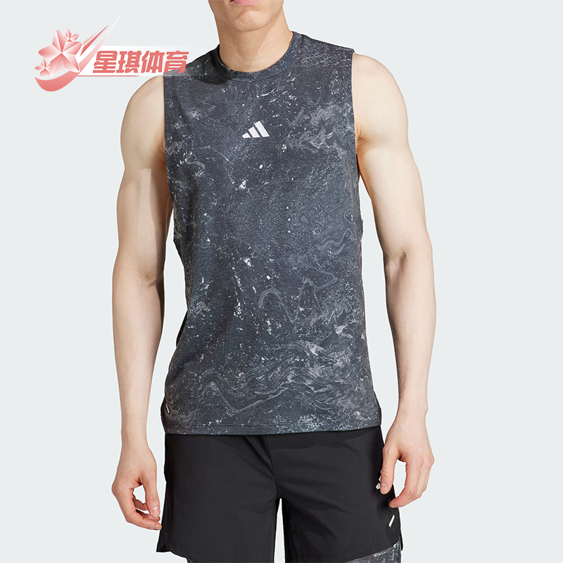 阿迪达斯男士健身运动背心