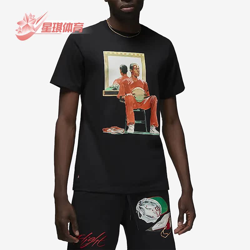 Nike/耐克正品Air Jordan男子透气运动休闲印花短袖T恤DQ7381-010