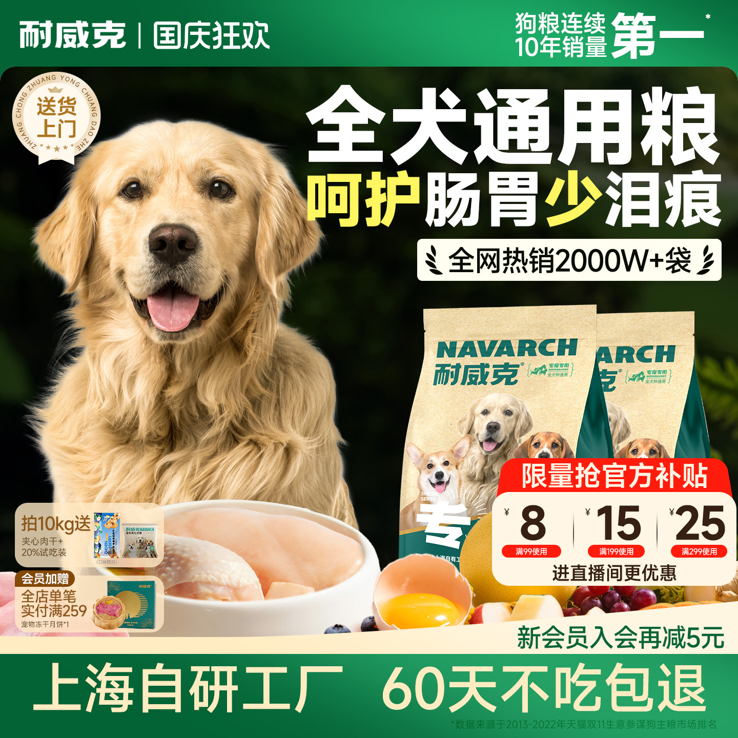 【100万+回购】耐威克通用型狗粮