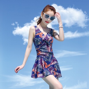 胖mm泡温泉 大码 正品 维多利亚泳衣女士2026夏保守遮肚显瘦连体裙式