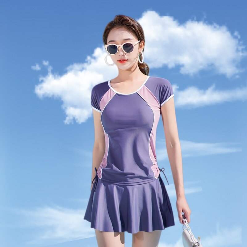 正品维多利亚泳衣女2026夏遮肚显瘦分体裙式大码保守泳衣温泉泳装