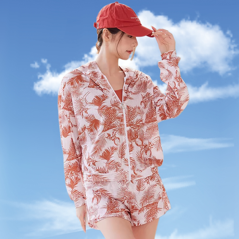 正品维多利亚度大码泳衣女长袖三件套罩衫泡温泉胖mm遮肚显瘦泳装