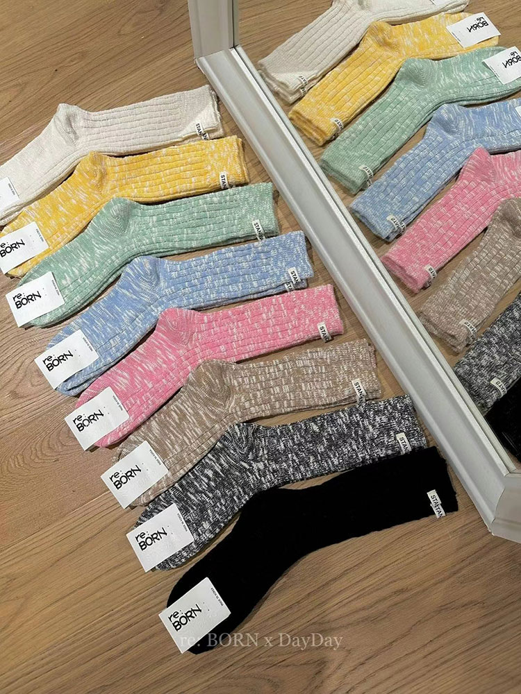 韩国复古潮流棉袜中筒袜