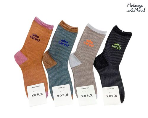 韩国东大门KSOX中筒袜女纯色亮丝字母款拼色时尚潮流百搭春秋款