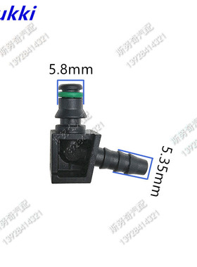 塑料黑色 45度 迷你小2通柴油回油管小接头二通燃油管快速转接头