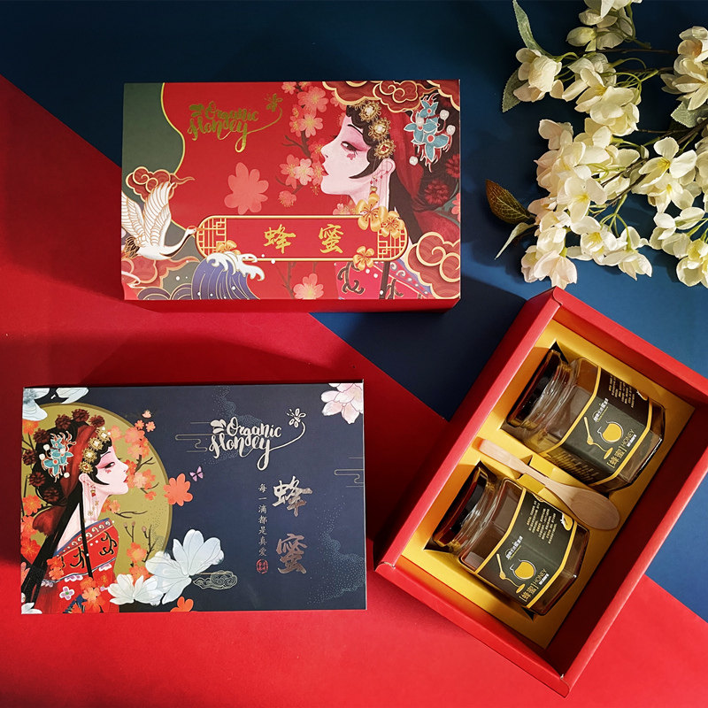 现货蜂蜜包装盒高档土蜂蜜礼盒2瓶装野蜂蜜礼品盒手提盒通用定制