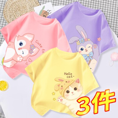 女童短袖t恤纯棉儿童夏季上衣