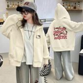 女童连帽卫衣中大童ins风百搭上衣儿童女孩秋装 拉链外套 潮流童装