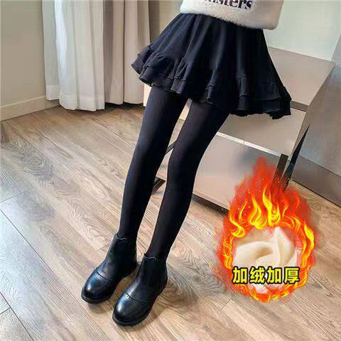 女童打底裤一体加绒裙裤假两件