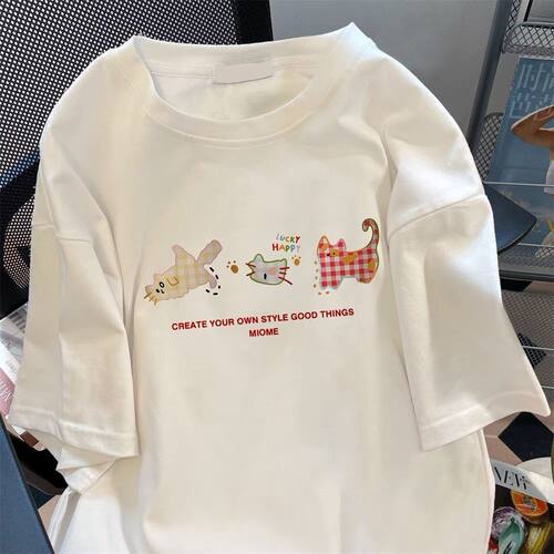 女童短袖t恤纯棉夏季新款中大童