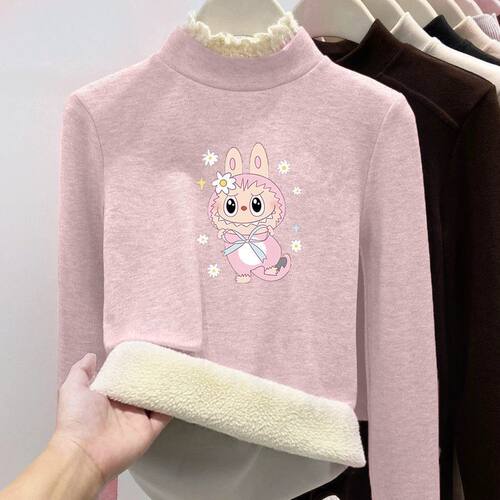 女童保暖上衣内衣儿童加绒打底衫