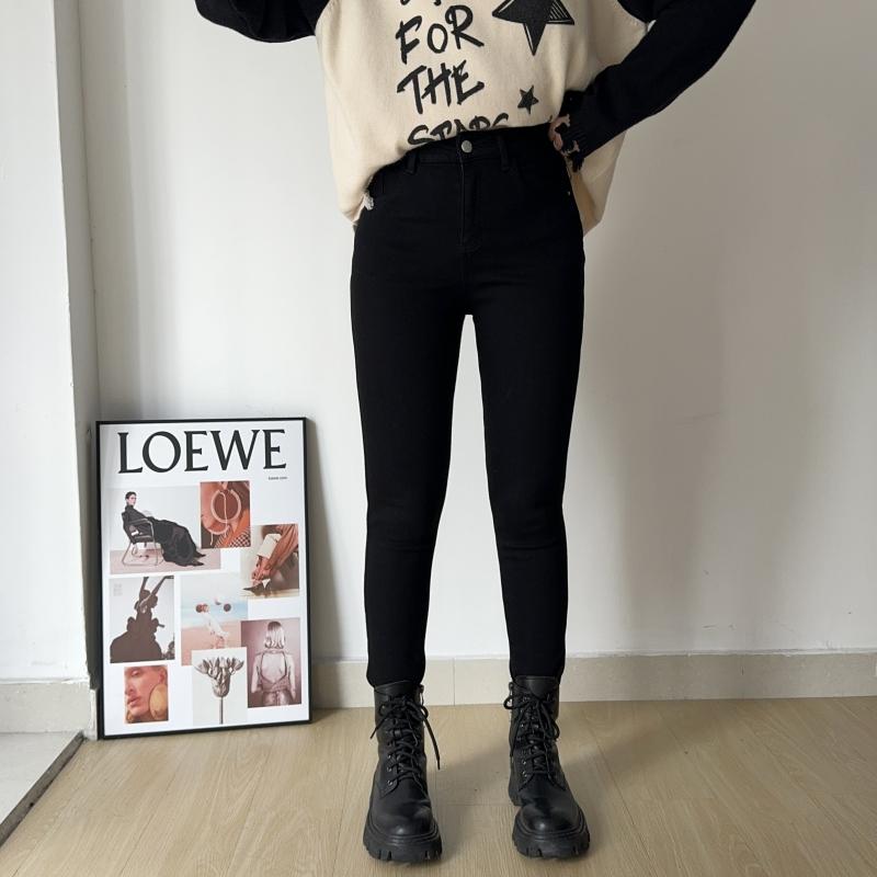 120-220斤薄绒高腰弹力小脚裤