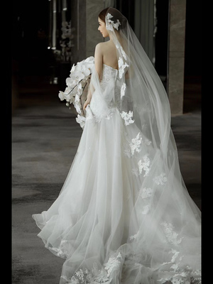 Alice婚纱头纱定制结婚婚礼头饰