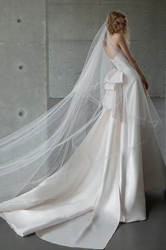 韩式手工头纱弹力边造型