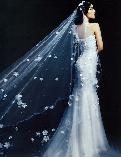 花瓣头纱新娘结婚头纱梦幻公主