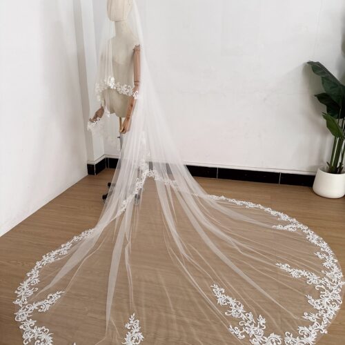新款新娘结婚婚礼蕾丝双层头纱