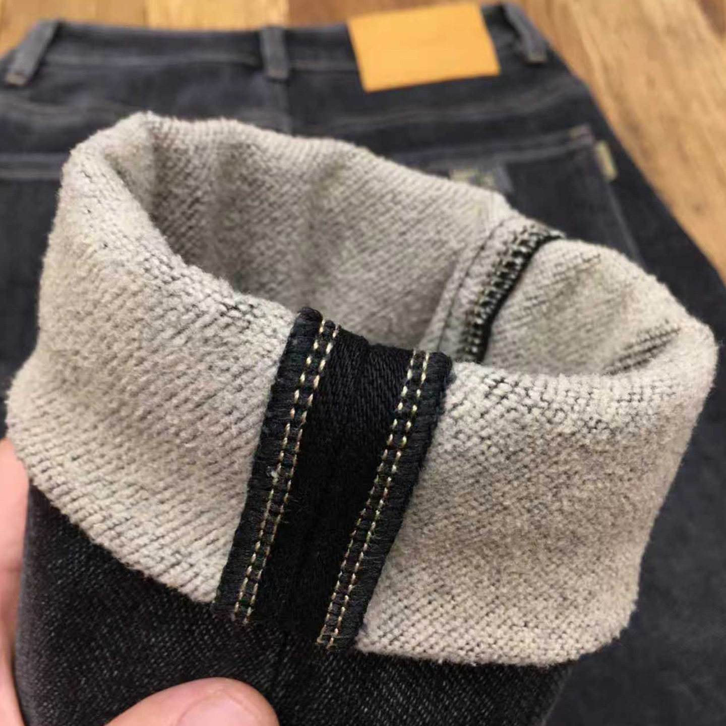 冬季加绒牛仔裤男新款抓绒保暖高端弹力修身小脚磨毛黑色长裤厚款,男装,牛仔裤,淘宝优惠券,粉丝福利购,淘宝优惠卷