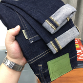 百搭高端秋季 原色牛仔裤 男弹力休闲修身 高质感经典 小脚长裤 动力牛