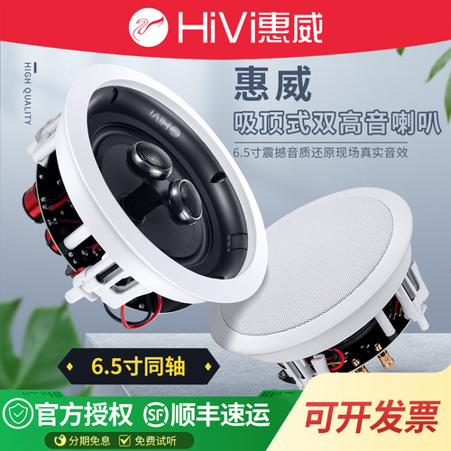 Hivi惠威定阻同轴吸顶喇叭双声道